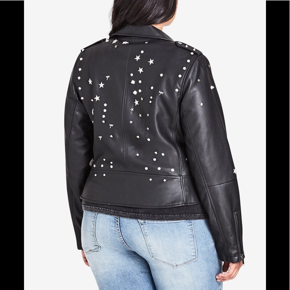 City Chic Moto Faux Leather Jacket - Picture 2 of 6